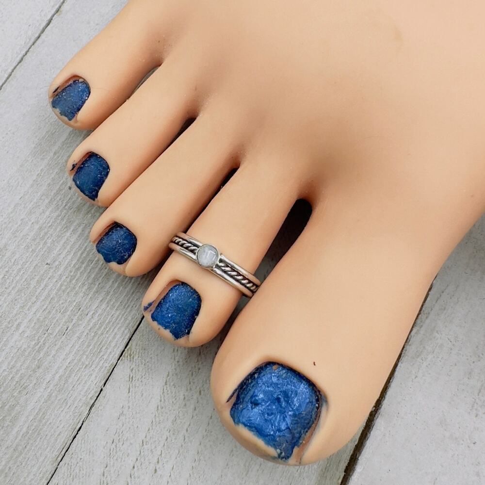 Moonstoe Sterling Silver Toe Ring Adjustable